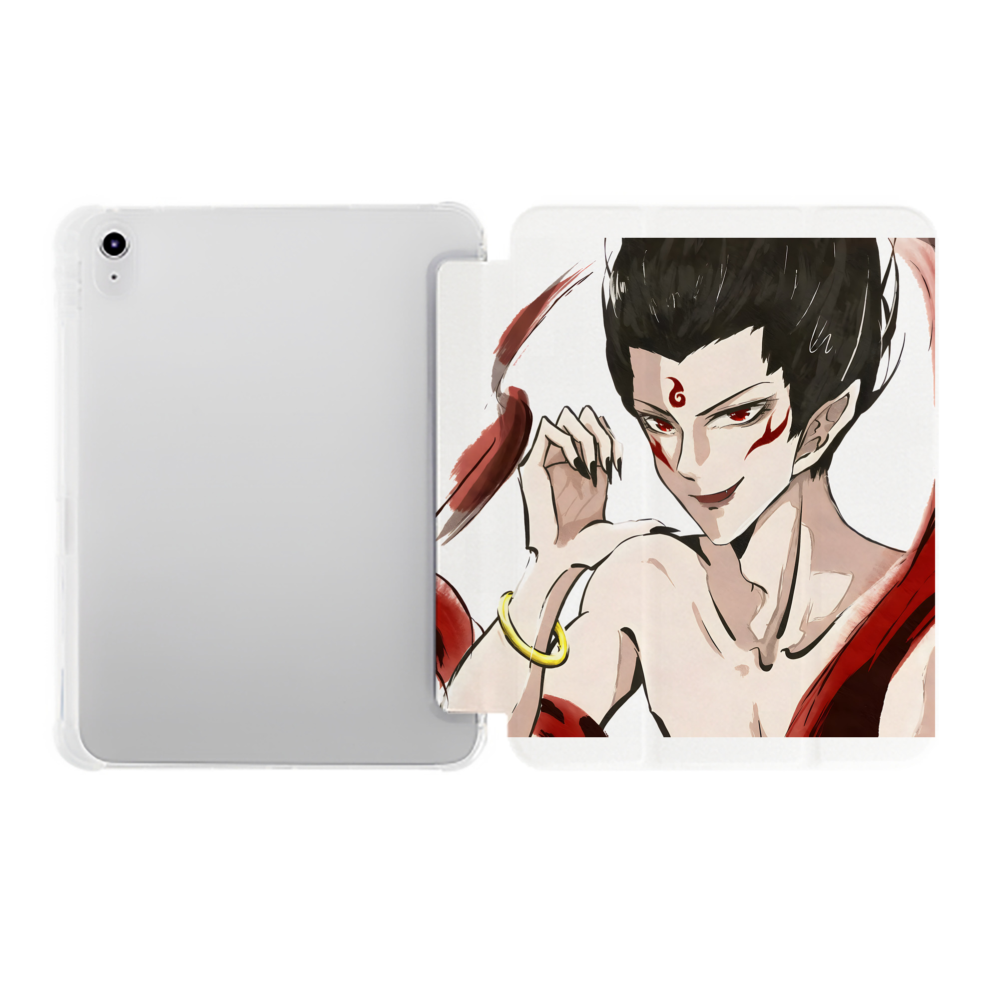 （画像用） Ne Zha 2 ナタ 魔童の大暴れ IPad ケース ペン収納付き 三つ折りスタンド PUレザー×シリコン 対応機種9.5/10.5/10.9インチ